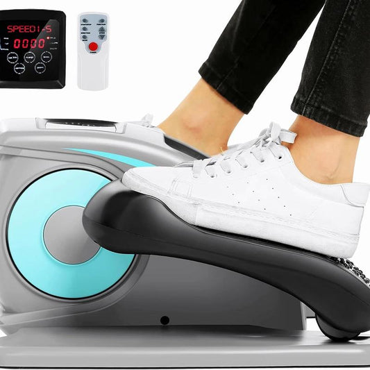 ANCHEER under Desk Elliptical, Electric Seated Pedal Exerciser, Quiet & Compact Mini Elliptical Trainer with Display Monitor and Remote Control, Home Office Leg Exercise Equipment for Seniors Adults