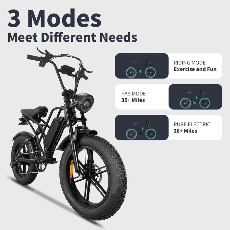 Fat Tire E-Bike with 48V 700WH Battery | 25MPH Speed | 28-Mile Range | 20-Inch Electric Bike for Adults | Commuter Ride | E BIKE Bicicleta Electrica 2025 Cycling Bikes E Bike