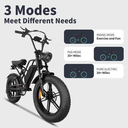 Fat Tire E-Bike with 48V 700WH Battery | 25MPH Speed | 28-Mile Range | 20-Inch Electric Bike for Adults | Commuter Ride | E BIKE Bicicleta Electrica 2025 Cycling Bikes E Bike