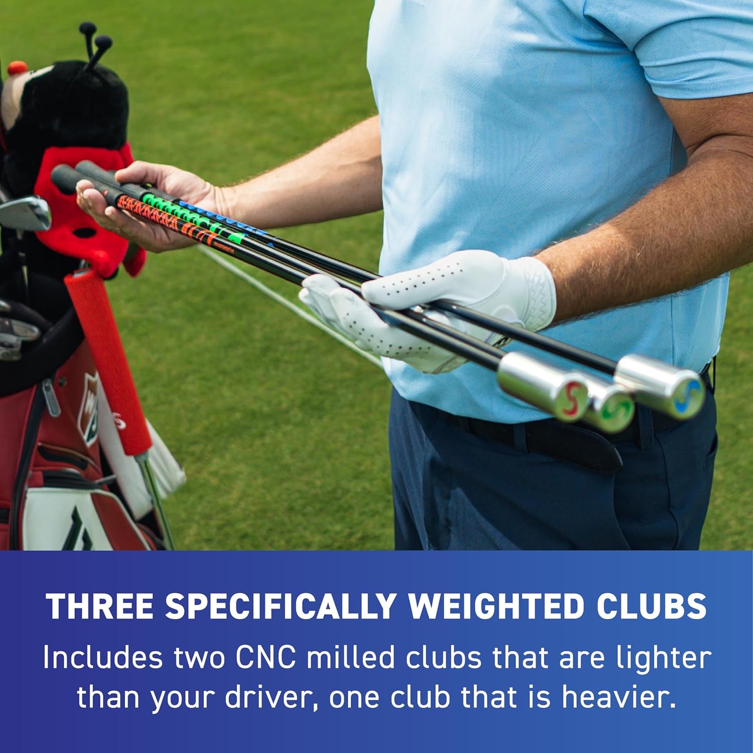 Golf Swing Speed Training Aid, Green, Blue, Red, Men'S System