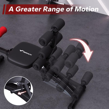 MERACH Adjustable Weight Bench for Full Body Workout, Press Bench of Home Gym Strength Training, Exercise Machine for Ab, Arm, Leg, Outdoorfun