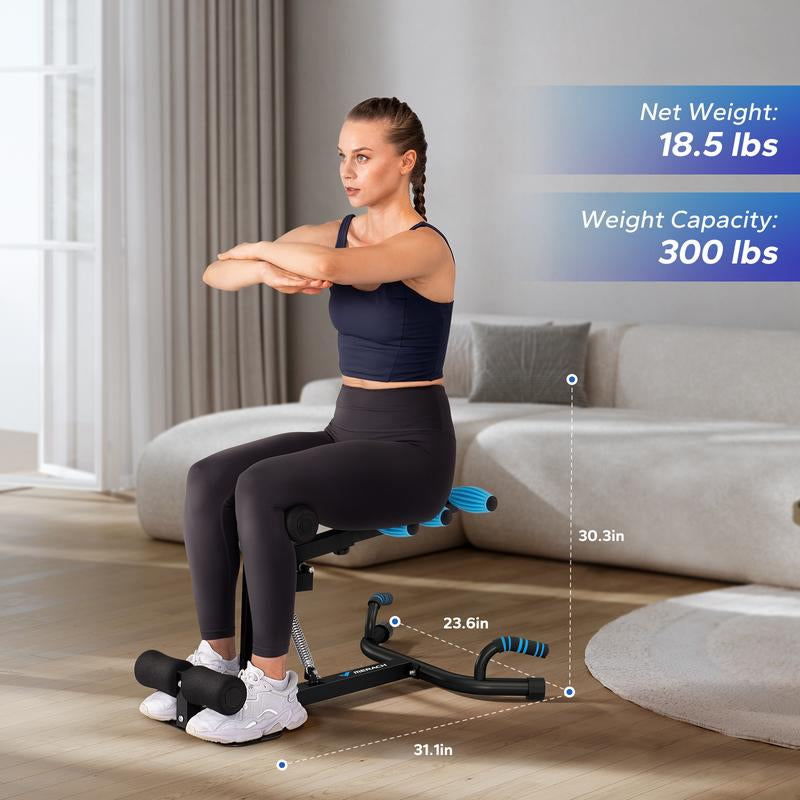 MERACH Deep Squat Machine, Adjustable Glutes Workout for Home Gym Workout Training, Sit up Machine for Abs and Muscle Building, Abdominal Bench, Push up Fitness Equipment, Outdoorfun