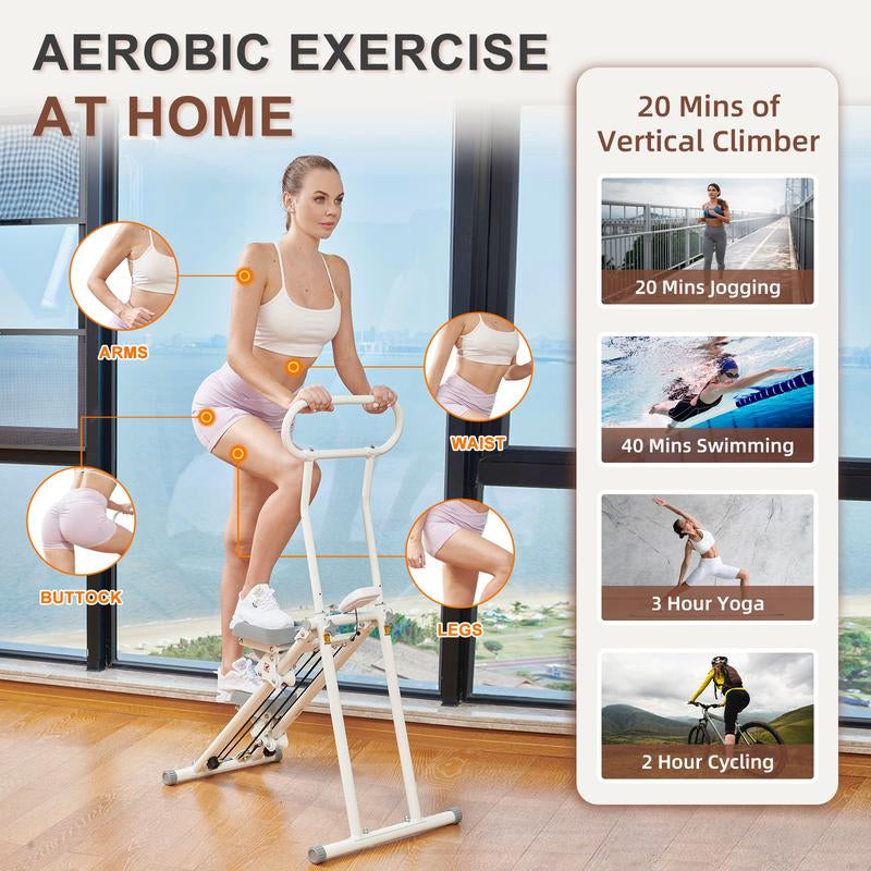 HXD-ERGO Stair Stepper Machine for Full-Body Workout with LCD Display, Adjustable Handlebars and Pedals, Perfect for Home and Office Workouts,Home Fitness Equipment for Women&Men Climber Stepper