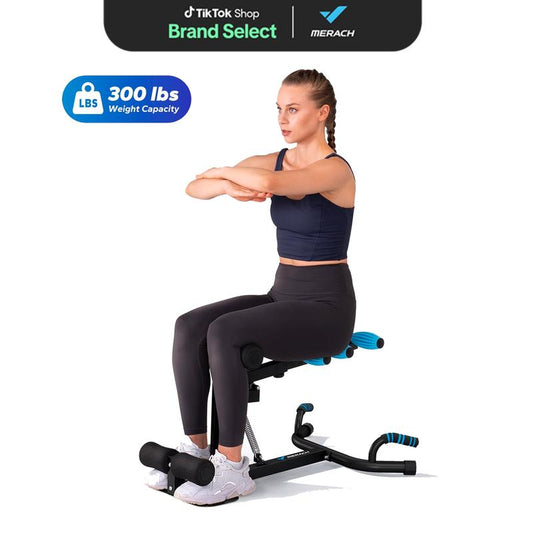 MERACH Deep Squat Machine, Adjustable Glutes Workout for Home Gym Workout Training, Sit up Machine for Abs and Muscle Building, Abdominal Bench, Push up Fitness Equipment, Outdoorfun