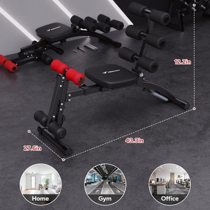 MERACH Adjustable Weight Bench for Full Body Workout, Press Bench of Home Gym Strength Training, Exercise Machine for Ab, Arm, Leg, Outdoorfun