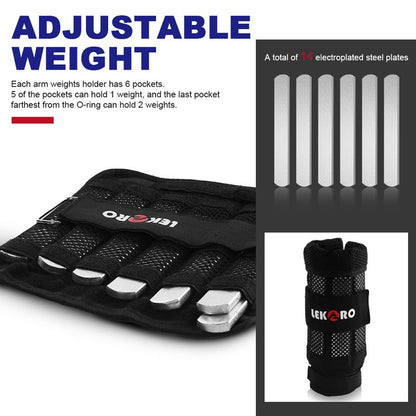 Wrist Arm Weights, Adjustable Wrist Weights, Removable Wrist Ankle Weights for Men Women, for Fitness, Walking, Jogging, Workout, Running, 1Pair 2 Pack,Outdoorfun