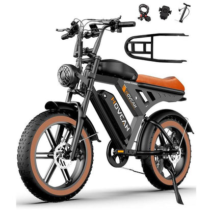MOVCAN V30MAX/V30 Electric Bike for Adults 1500W/1000W Motor 20" Fat Tire Ebike, 32MPH/28MPH 120/70 Miles,48V 31.2/15.6 AH Dual Battery Hydraulic Disc Brake Electric Motorcycle Bike Full Suspension