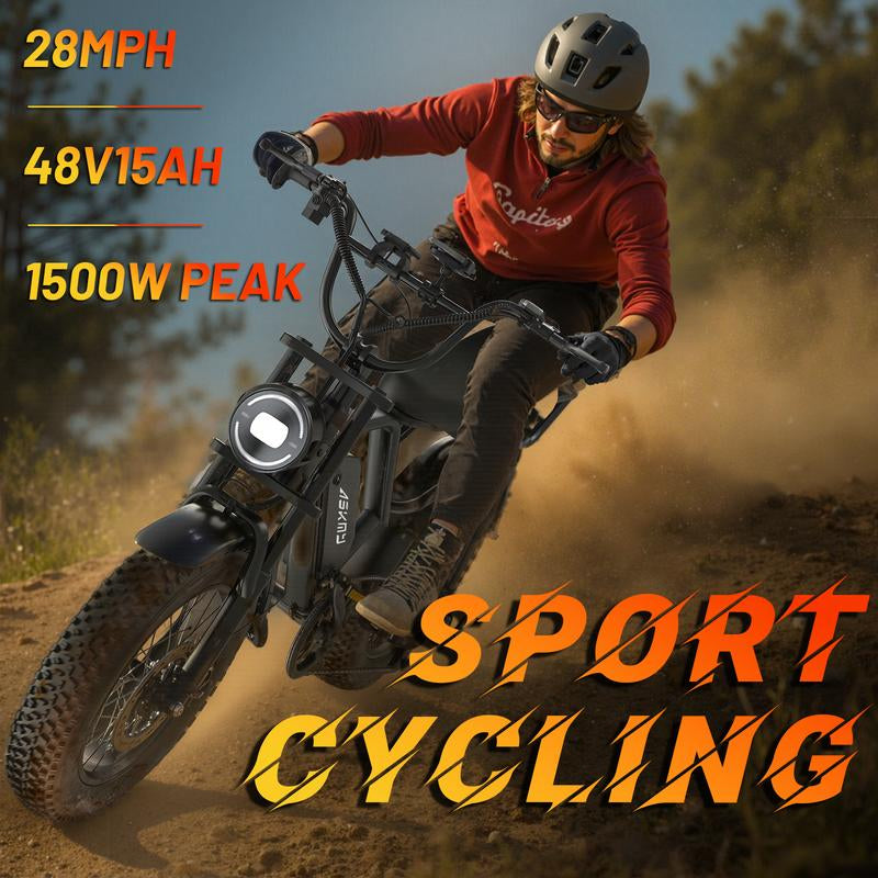 Fat Tire E-Bike with 48V 700WH Battery | 25MPH Speed | 28-Mile Range | 20-Inch Electric Bike for Adults | Commuter Ride | E BIKE Bicicleta Electrica 2025 Cycling Bikes E Bike