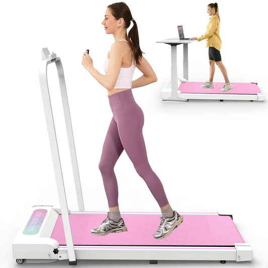 [SAYGOGO] 2 in 1 Treadmill with Handles,Walking Pad, 2.5HP under Desk Treadmill with Remote Control & LED Display, Quiet Desk Treadmill for Compact Space, Portable Walking Pad for Home/Office Use