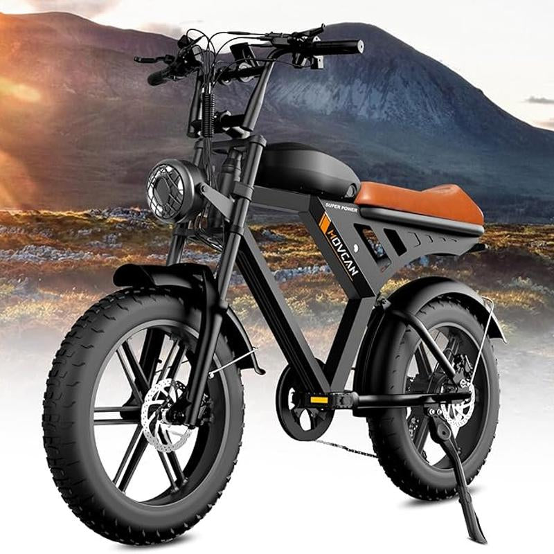 MOVCAN V30MAX/V30 Electric Bike for Adults 1500W/1000W Motor 20" Fat Tire Ebike, 32MPH/28MPH 120/70 Miles,48V 31.2/15.6 AH Dual Battery Hydraulic Disc Brake Electric Motorcycle Bike Full Suspension