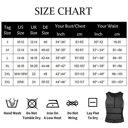CATTIBOR Men Sauna Suit ,Men Waist Trainer Neoprene Sweat Vest Body Shaper ,Men Waist Trimmer Belt Workout Tank Tops for Runnging Fitness Gym,Menswear Undershirt for All Seasons