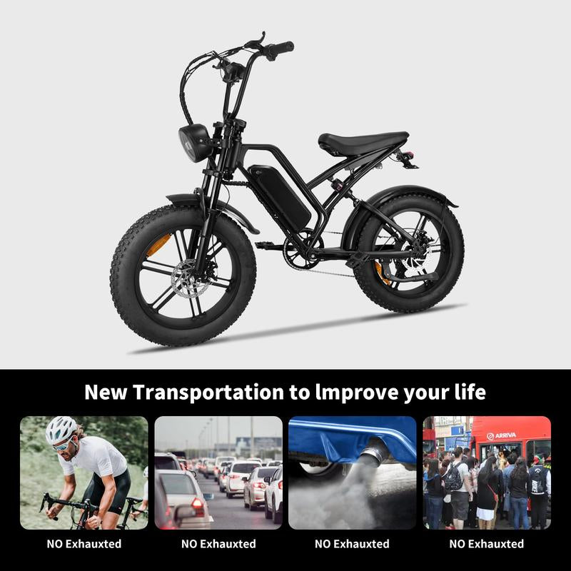 Fat Tire E-Bike with 48V 700WH Battery | 25MPH Speed | 28-Mile Range | 20-Inch Electric Bike for Adults | Commuter Ride | E BIKE Bicicleta Electrica 2025 Cycling Bikes E Bike