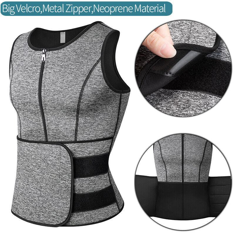 CATTIBOR Men Sauna Suit ,Men Waist Trainer Neoprene Sweat Vest Body Shaper ,Men Waist Trimmer Belt Workout Tank Tops for Runnging Fitness Gym,Menswear Undershirt for All Seasons