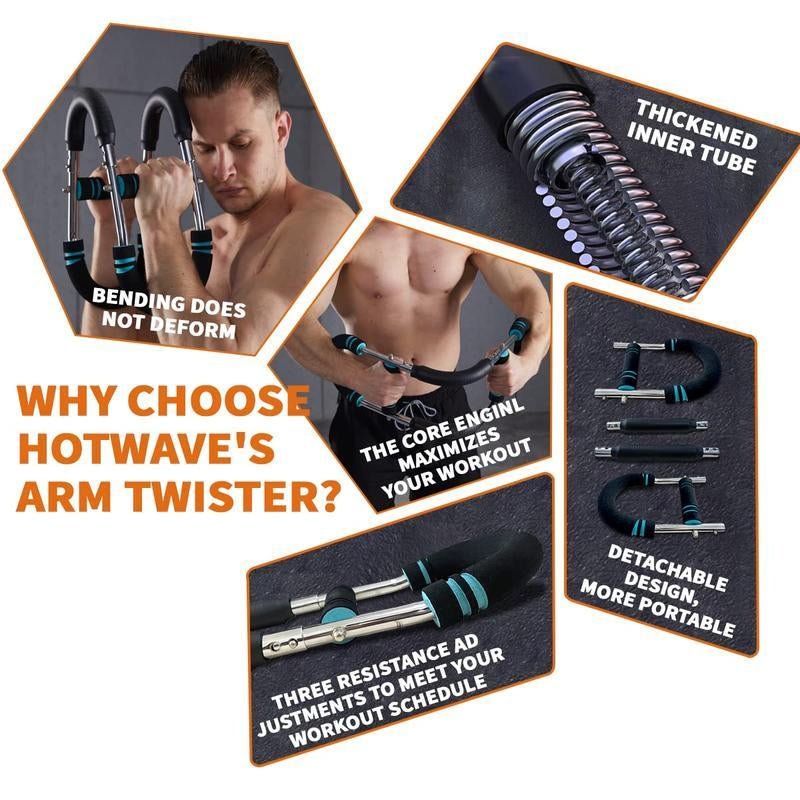 Golden Peak US Arm Trainer Chest Workout Strengthen Chest and Arm Muscles Men'S Fitness Trainer Detachable Portable Spring Resistance Home Fitness Equipment Springtok【Paired with Wrist Kit Gloves】