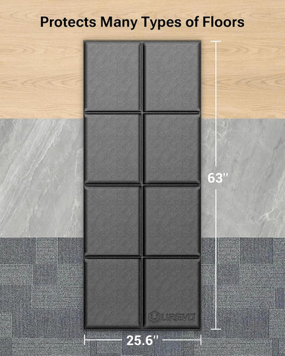 Foldable Treadmill Mat, Exercise Bike Mats for Home Gym Workout, Waterproof Non-Slip Exercise Equipment Mat Floor Protector for Indoor Cycles, Rowing Machine, Elliptical