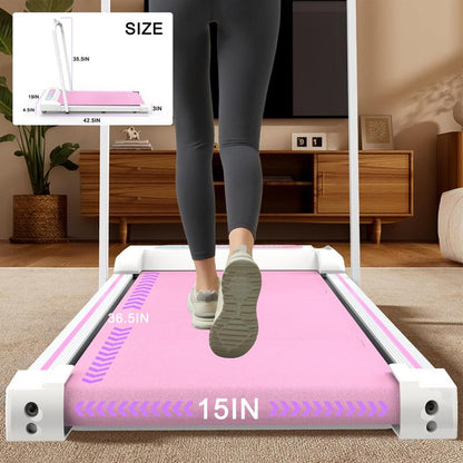 [SAYGOGO] 2 in 1 Treadmill with Handles,Walking Pad, 2.5HP under Desk Treadmill with Remote Control & LED Display, Quiet Desk Treadmill for Compact Space, Portable Walking Pad for Home/Office Use