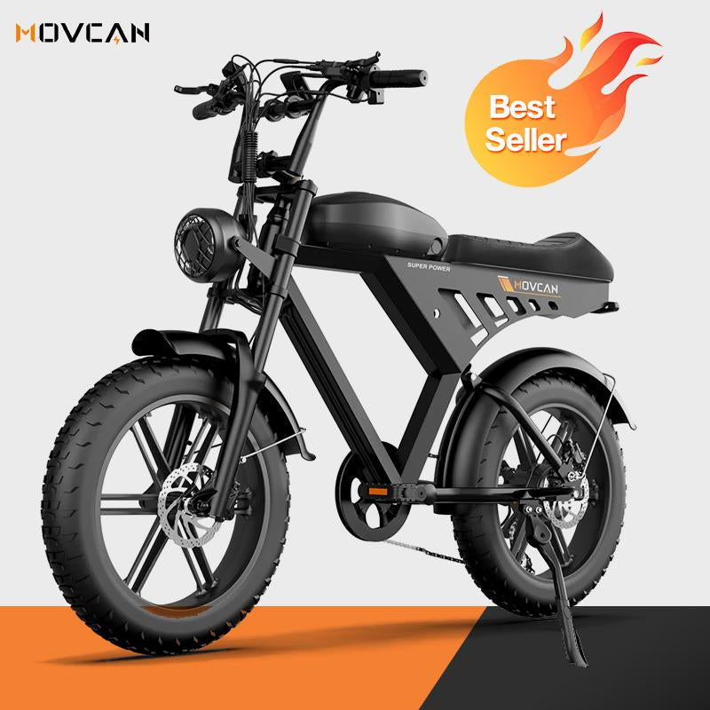 MOVCAN V30MAX/V30 Electric Bike for Adults 1500W/1000W Motor 20" Fat Tire Ebike, 32MPH/28MPH 120/70 Miles,48V 31.2/15.6 AH Dual Battery Hydraulic Disc Brake Electric Motorcycle Bike Full Suspension