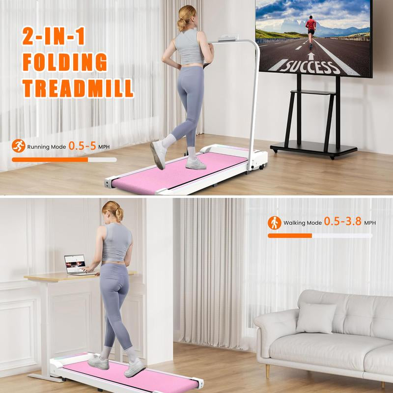 [SAYGOGO] 2 in 1 Treadmill with Handles,Walking Pad, 2.5HP under Desk Treadmill with Remote Control & LED Display, Quiet Desk Treadmill for Compact Space, Portable Walking Pad for Home/Office Use