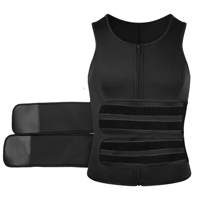 CATTIBOR Men Sauna Suit ,Men Waist Trainer Neoprene Sweat Vest Body Shaper ,Men Waist Trimmer Belt Workout Tank Tops for Runnging Fitness Gym,Menswear Undershirt for All Seasons