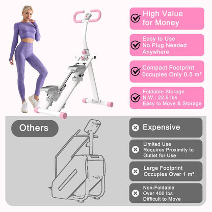 [Dufominc] 265Lbs Stair Stepper Climber Machine with Handlebar - 196N Resistance Upgrade Vertical Climber Workout Machine for Full-Body Exercise Climber Fitness Equipment