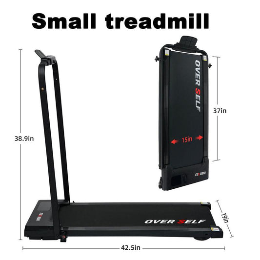 Upgraded Home Portable Treadmill with Handlebars, (300 Lbs Load Capacity), Foldable Walking Mat (Fitness Equipment) Remote Control Exercise Machine