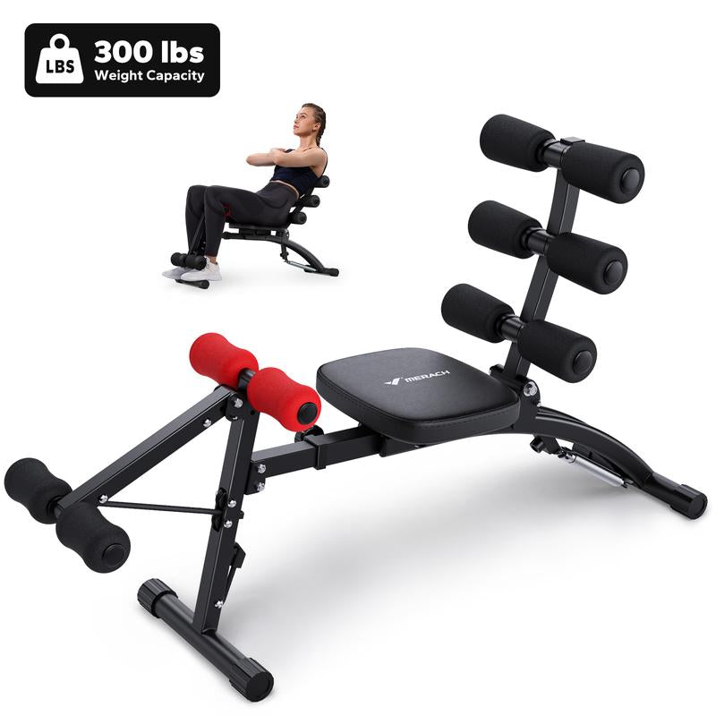 MERACH Adjustable Weight Bench for Full Body Workout, Press Bench of Home Gym Strength Training, Exercise Machine for Ab, Arm, Leg, Outdoorfun
