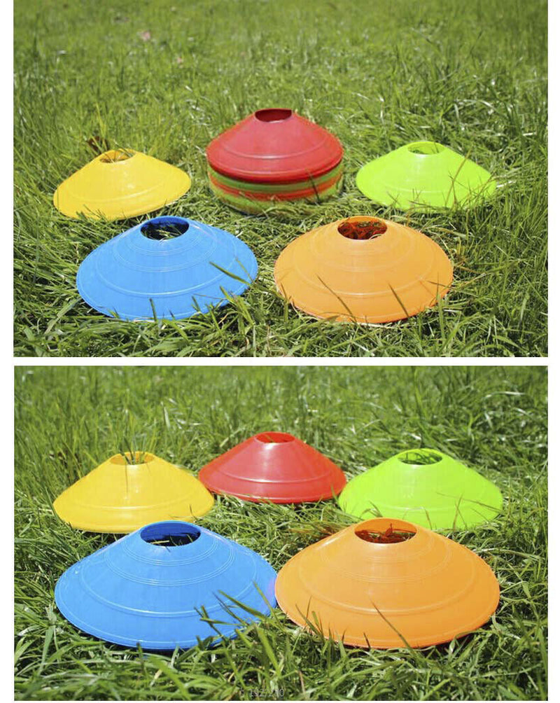 60 Pack Training Discs Markers Cones Soccer Rugby Fitness Exercise Sports